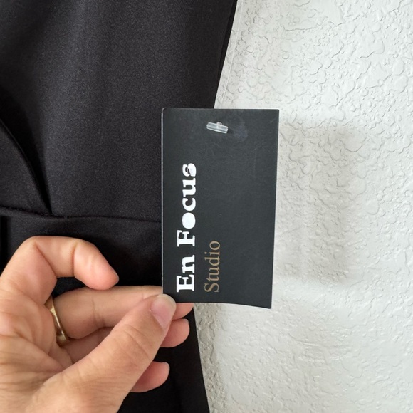 NWT Enfocus Studio Black Dress Sz 4 Embellished waist, hi low hem - Picture 4 of 4